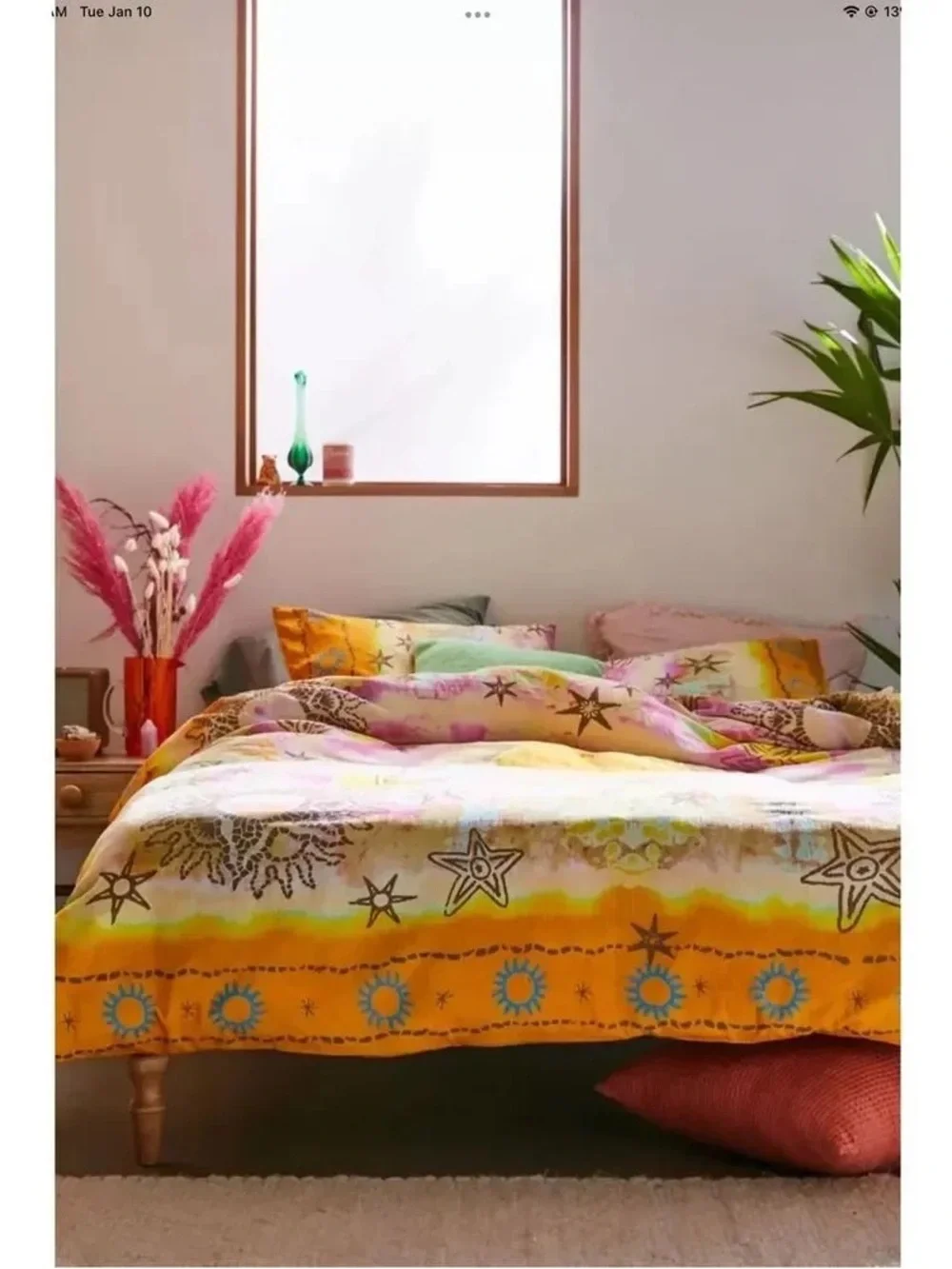 Boho Star & Sunburst Orange Cotton Duvet Cover Set